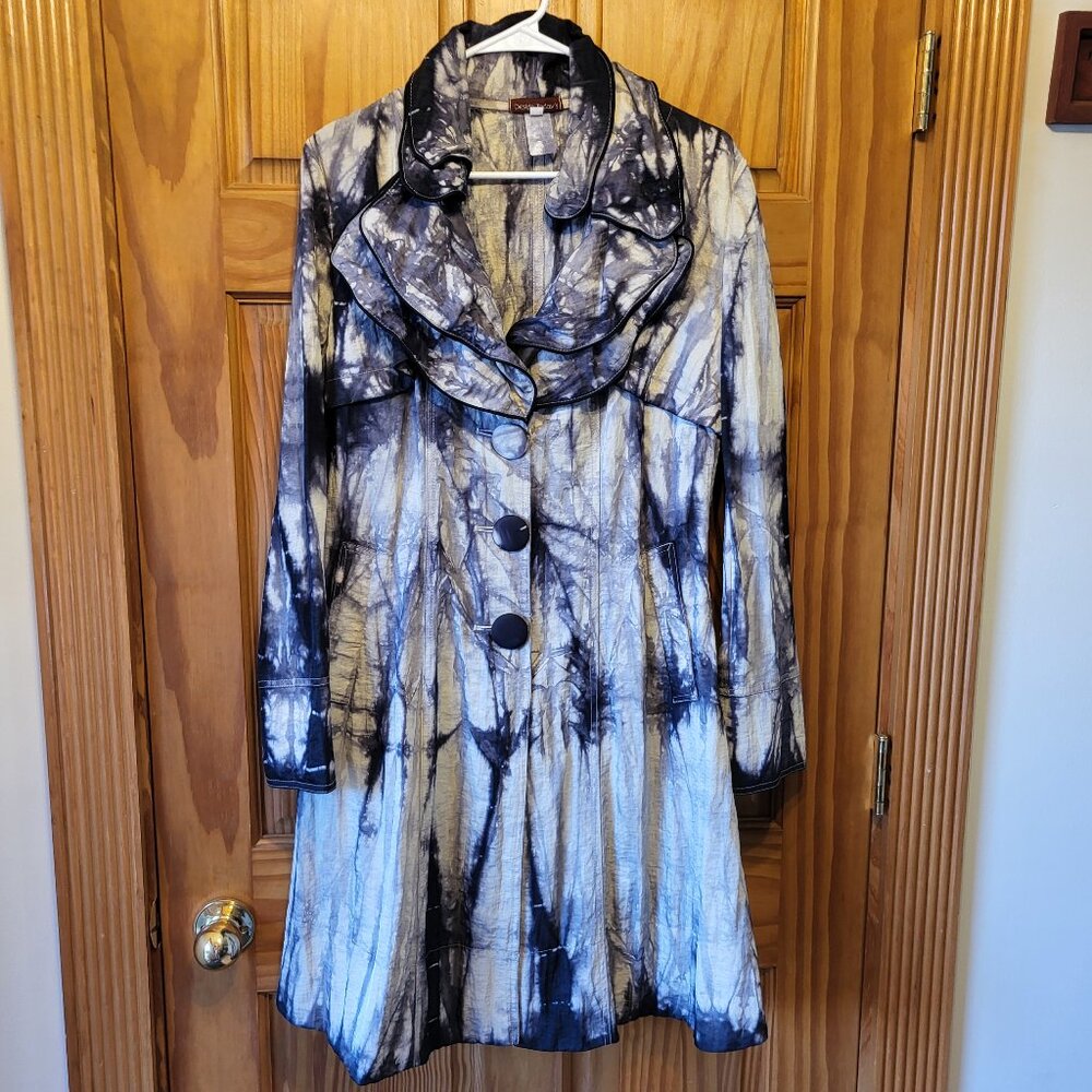 Design Today's 2 piece Set Sleeveless Dress w/Jacket Art to Wear Dye size MED